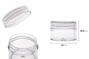 Pot en acrylique de 25ml avec couvercle - 12 pcs-2