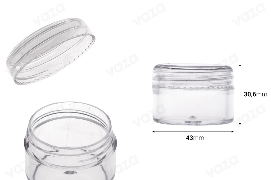 Βαζάκι ακρυλικό διαφανές 25 ml με καπάκι - 12 τμχ Βαζάκι ακρυλικό διαφανές 25 ml με καπάκι - 12 τμχ-εικόνα_διαστάσεις