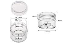 Βάζο ακρυλικό 30 ml με καπάκι - 12 τμχ