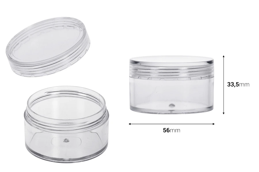 Βάζο ακρυλικό 50 ml με καπάκι - 12 τμχ