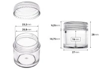 Βαζάκι 7 ml διάφανο, πλαστικό σωληνωτό 27x28 mm - 50 τμχ