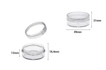 Βαζάκι 20 ml διάφανο, ακρυλικό 49x21 mm με καπάκι - 12 τμχ