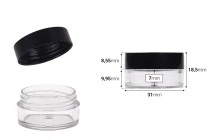 Βαζάκι ακρυλικό 5 ml διάφανο με μαύρο καπάκι 31x18.5 - 12 τμχ Βαζάκι ακρυλικό 5 ml διάφανο με μαύρο καπάκι 31x18.5 - 12 τμχ