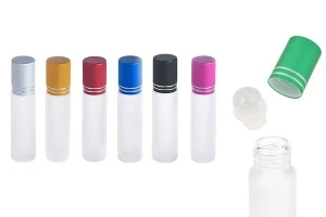 Flacon de sablage en verre Roll-on de 10 ml avec boule en verre en différentes couleurs-1