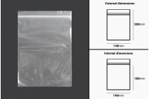 Transparent zip lock plastic bags in size 140x200 mm - 100 pcs Transparent zip lock plastic bags in size 140x200 mm - 100 pcs