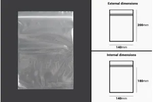 Transparent zip lock plastic bags in size 140x200 mm - 100 pcs-2