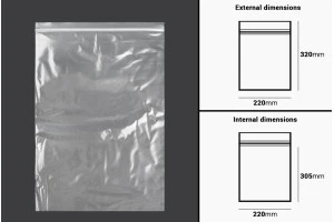 Σακουλάκια με κλείσιμο zip 220x320 mm διαφανή πλαστικά - 100 τμχ-2