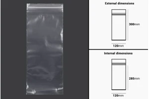 Σακουλάκια με κλείσιμο zip 120x300 mm διαφανή πλαστικά - 100 τμχ-2