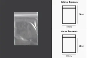 Transparent zip lock plastic bags in size 50x70 mm - 500 pcs-2