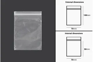 Transparent zip lock plastic bags in size 70x100 mm - 500 pcs-2