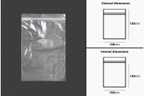 Σακουλάκια με κλείσιμο zip 100x150 mm διαφανή πλαστικά - 100 τμχ