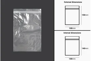 Transparent zip lock plastic bags in size 100x150 mm - 100 pcs-2