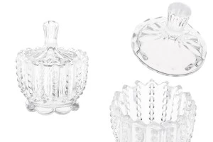 Candy buffet decoration glass jar with lid in size 86x107 mm-1