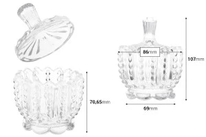 Candy buffet decoration glass jar with lid in size 86x107 mm-2
