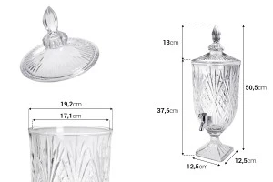 Récipient avec robinet et couvercle en forme cylindrique avec support carré-2