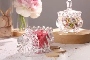 140 ml candy buffet decoration glass jar with lid in size 85x105 mm-3