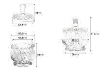 Διακοσμητική γυάλινη φοντανιέρα 140 ml 88x110 mm με καπάκι Διακοσμητική γυάλινη φοντανιέρα 140 ml 88x110 mm με καπάκι