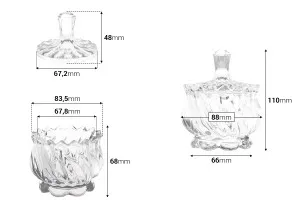 Glass jar for candy 140ml 88x110 mm with lid-2