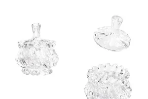 140 ml candy buffet decoration glass jar with lid in size 85x105 mm-1