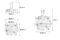 Récipient décoratif en verre de 140ml 85 x 105 mm avec couvercle