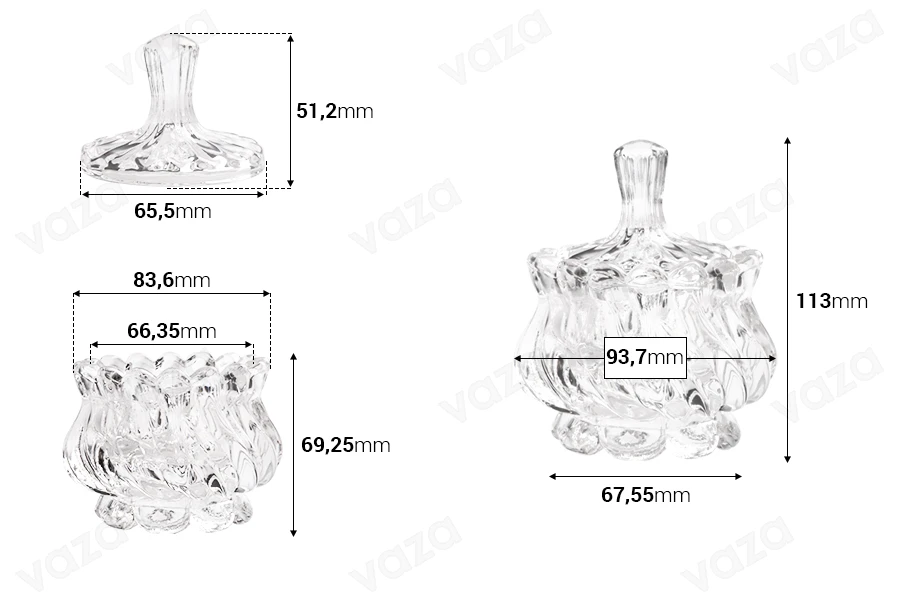 Διακοσμητική γυάλινη φοντανιέρα 140 ml 85x105 mm με καπάκι-εικόνα_διαστάσεις