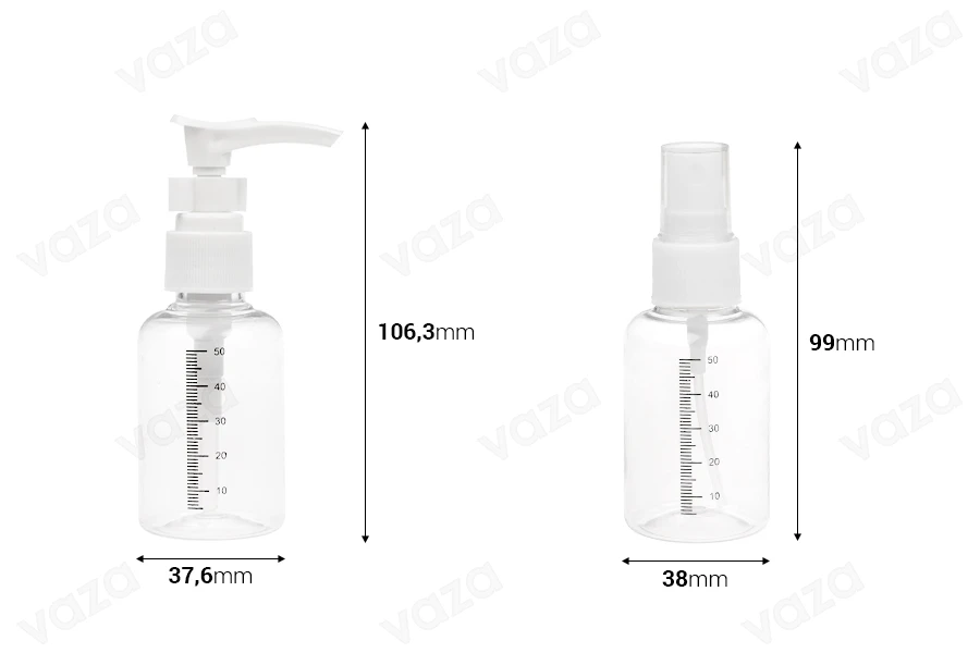Set me shishe mini për udhëtim në çantë plastike me mbyllje zip – 5 copë   -imazh_grup
