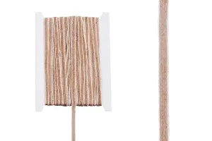 Tresse gros décorative en toile de jute bicolore écru-marron d'une largeur de 6 mm (10 mètres par pièce).-1