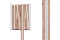 Διακοσμητική τρέσα γκρο από λινάτσα δίχρωμη εκρού-καφέ πλάτος 17 mm (10 μέτρα το τεμάχιο)-εικόνα_προϊοντική
