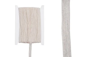 Treccia decorativa  a grograin in iuta, di colore avorio, con una larghezza di 10 mm (10 metri al pezzo).-1