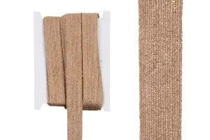 Tresse gros décorative en toile de jute avec tissage doré, largeur de 23 mm (10 mètres par pièce)-1