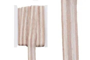 Tresse gros décorative en toile de jute bicolore écru-brun, largeur de 30 mm (10 mètres par pièce)-1