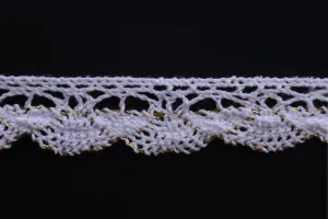 Spitzenband aus Baumwolle mit metallischem Faden Breite 18 mm - 10 Meter je Stück-1