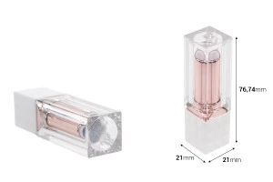 Lipstick case with transparent cap-2