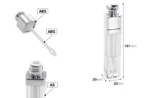 Θήκη για lip gloss 5 ml διάφανο με ασημί