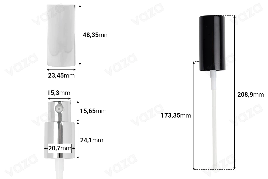 PP18 Aluminiumpumpe geeignet für Cremes (Infusion) in verschiedenen Farben-bildabmessungen