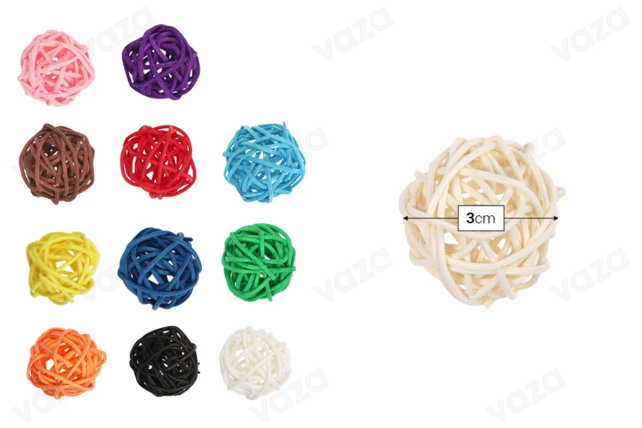 Dekorative Kugeln für Stöcke in verschiedenen Farben (Durchmesser 30 mm) – 12 Stück Dekorative Kugeln für Stöcke in verschiedenen Farben (Durchmesser 30 mm) – 12 Stück-bildabmessungen