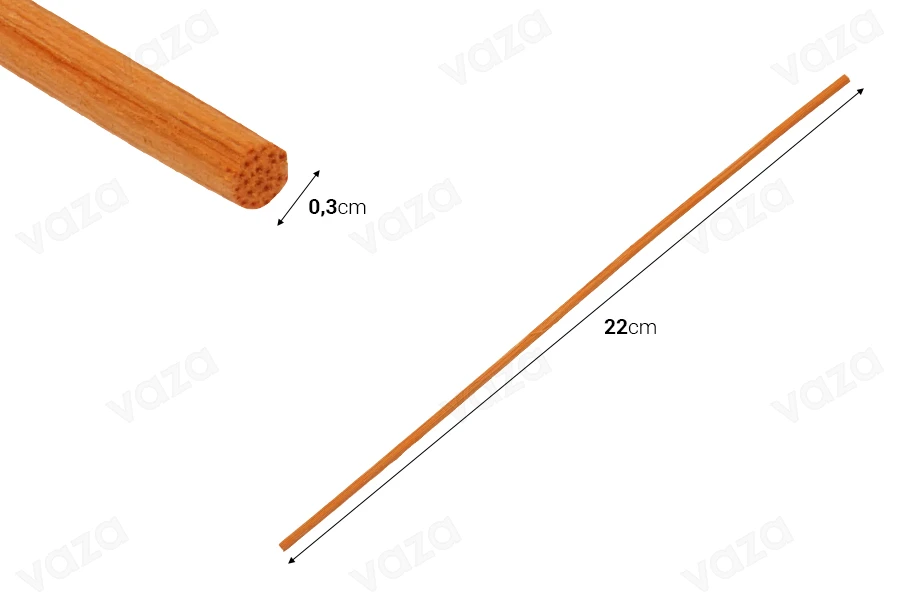 Bamboo sticks 3x220 mm për aromatizues ambienti në një larmi ngjyrash - 10 copë            -imazh_dimensione