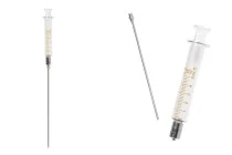 Γυάλινη σύριγγα 5ml, με μεταλλική μύτη και μεταλλική βελόνα Γυάλινη σύριγγα 5ml, με μεταλλική μύτη και μεταλλική βελόνα