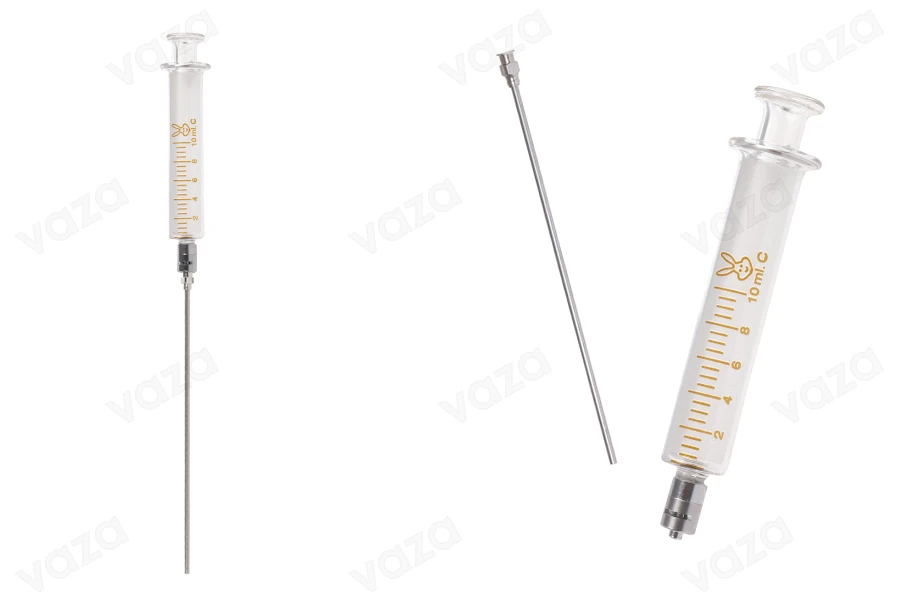 Γυάλινη σύριγγα 10ml, με μεταλλική μύτη και μεταλλική βελόνα-εικόνα_προϊοντική
