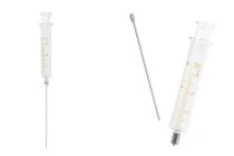 Γυάλινη σύριγγα 30ml, με μεταλλική μύτη και μεταλλική βελόνα Γυάλινη σύριγγα 30ml, με μεταλλική μύτη και μεταλλική βελόνα