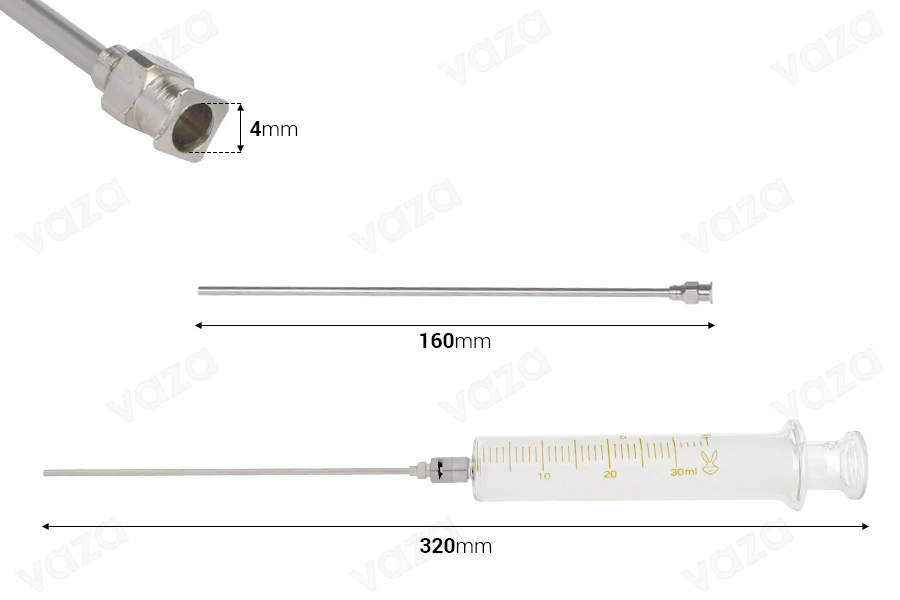 Shiringë qelqi 30ml me majë metalike dhe gjilpërë metalike Shiringë qelqi 30ml me majë metalike dhe gjilpërë metalike-εικόνα_διαστάσεις