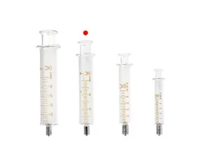 Glasspritze 30 ml mit metallischer Spitze und Nadel-5