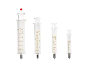 Glasspritze 50 ml mit metallischer Spitze und Nadel-5