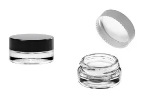 5ml Glas, transparent mit Deckel und Innendichtung-1