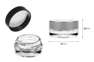 5ml Glas, transparent mit Deckel und Innendichtung-2