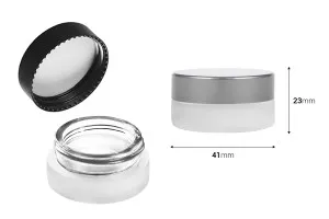 5ml forsted glass cream jar with cap and EPE liner inserted in the cap-3