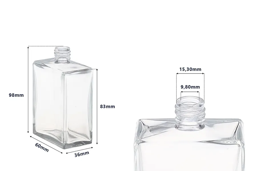 Ορθογώνια πλακέ φιάλη αρωματοποιίας 100 ml (18/415) Ορθογώνια πλακέ φιάλη αρωματοποιίας 100 ml (18/415)