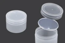 Pot translucide en plastique de 210ml avec couvercle