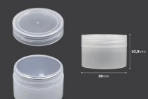 Pot translucide en plastique de 210ml avec couvercle