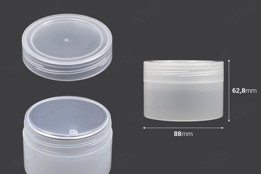 Pot translucide en plastique de 210ml avec couvercle-εικόνα_διαστάσεις